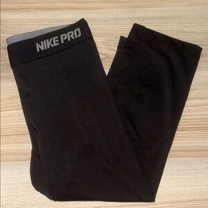Nike Pro Black and Gray Leggings